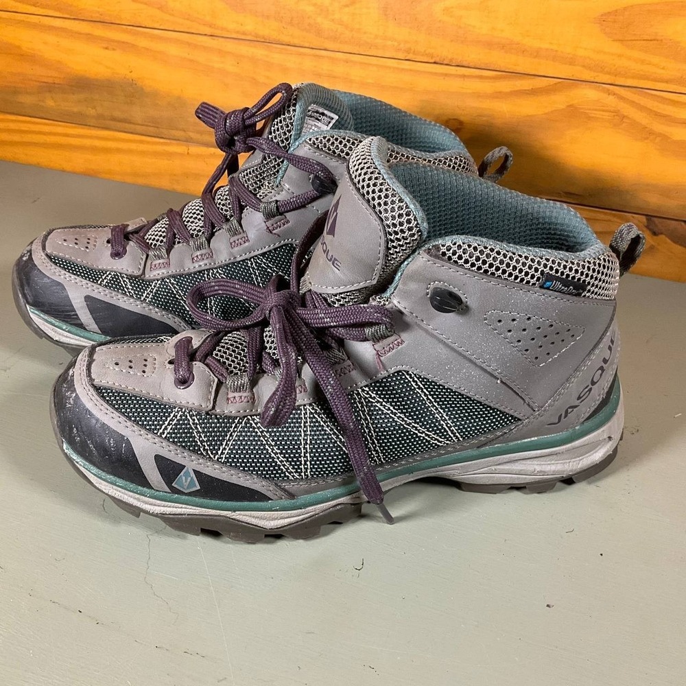 Vasque Monolith UltraDry 7347 Boots Mens Size 8.5M Gray Purple Waterproof Hiking